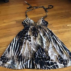 Haltered patterned dress